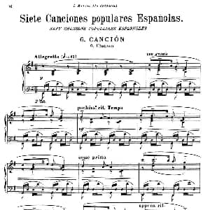 7 Canciones Populares Espanolas 钢琴谱 曼努埃尔 德 法雅