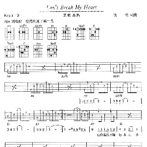 Don it Break My Hear 吉他谱 黑豹乐队 窦唯 窦唯