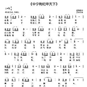 中宁枸杞甲天下_歌曲简谱_词曲:徐环宙 罗亦欢