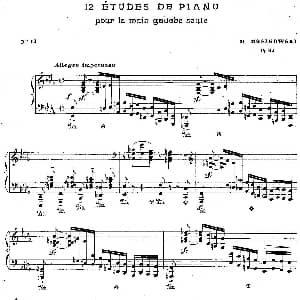 12 Etudes For The Left Hand Op.92 No.12 钢琴谱 莫里兹 莫什科夫斯基