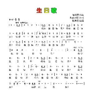 生日歌_歌曲简谱_词曲:徐华英 PATTI HILL