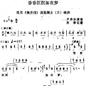 四股弦 昏昏沉沉如在梦 选自 清查府 西羌胡女唱段 尹秀珍 宋锋记谱