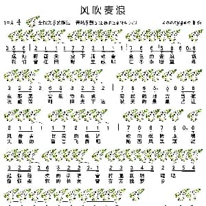 风吹麦浪 十二孔陶笛谱 李健 李健