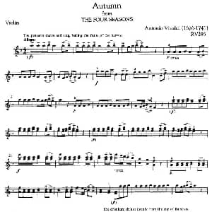 小提琴谱 | Autumn from The Four Seasons 四季之秋