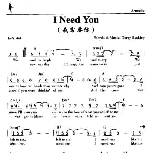 I Need You_外国歌谱
