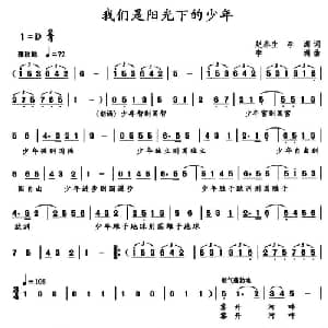 我们是阳光下的少年_儿歌乐谱_词曲:赵春生 李洲 李洲