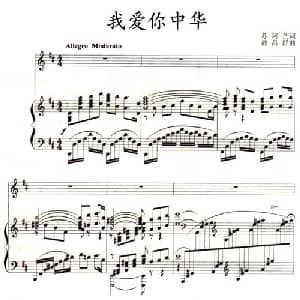 我爱你中华_美声唱法乐谱_词曲:苏阿芒 敖昌群