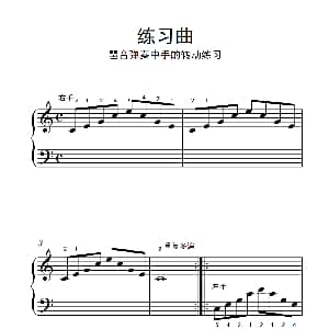 练习曲 琶音弹奏中手的转动练习 钢琴谱