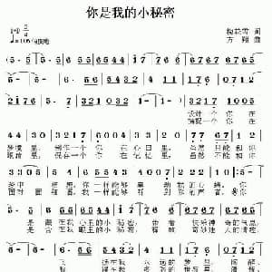 你是我的小秘密_通俗唱法乐谱_词曲:梅花雪 方翔
