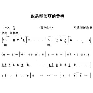 你是那美丽的黄昏 巴基斯坦 _外国歌谱