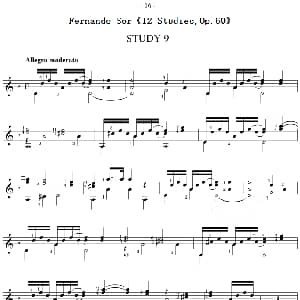 Fernando Sor 12 Studies,Op.60 吉他谱
