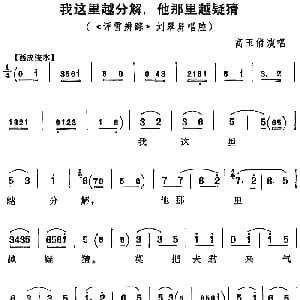 京剧谱 | 我这里越分解 他那里越疑猜 评雪辨踪 刘翠屏唱腔 高玉倩