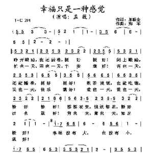 幸福只是一种感觉_歌谱投稿_词曲:单联全 郑军