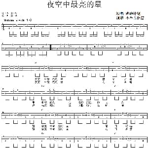 夜空中最亮的星 吉他谱 逃跑计划 小鱼吉他屋制谱