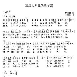 我是大西北的男子汉_歌曲简谱_词曲:王国槐 曹继安