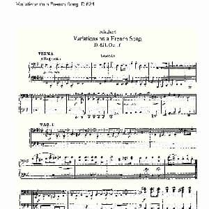 Variations on a French Song D.624 钢琴谱