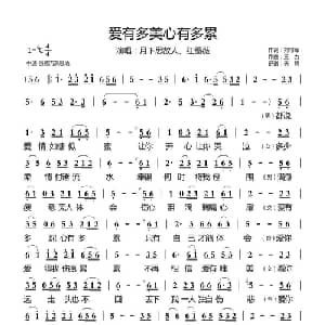 爱有多美心有多累_通俗唱法乐谱_词曲:刘习军 三力