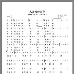 我真的好爱你_歌谱投稿_词曲:易丹丹/田地 易丹丹