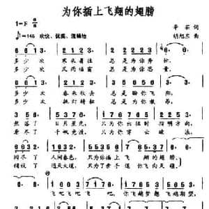 为你插上飞翔的翅膀_民歌简谱_词曲:辛茹 胡旭东