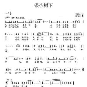 银杏树下_民歌简谱_词曲:王晓岭 龙伟华