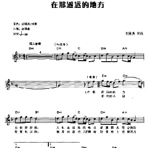 电子琴谱 | 在那遥远的地方 电子琴弹唱谱 王洛宾 王洛宾