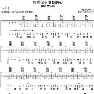 其实你不懂我的心_歌曲简谱
