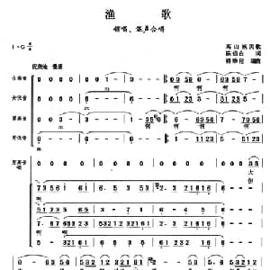 渔歌_合唱歌谱_词曲:陈侣白 高山族民歌 骆季超编曲