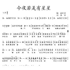 今夜若是有星星_通俗唱法乐谱_词曲:李文文 王立