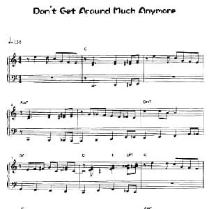 Don't Gat Around Much AnyMore 钢琴谱