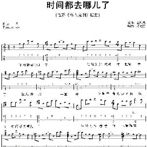时间都去哪了 吉他谱 王铮亮 蒋定杰编曲
