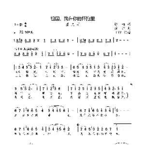 祖国,我在你的怀抱里_歌曲简谱_词曲:张楠 康澎