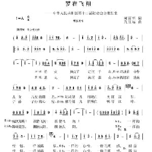 梦在飞翔_通俗唱法乐谱_词曲:何丽华 黄益远