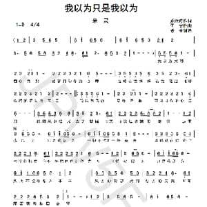 我以为只是我以为_歌曲简谱_词曲:乔泽涛 王宁