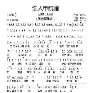 谁人甲阮惜_通俗唱法乐谱_词曲:石国人 石国人
