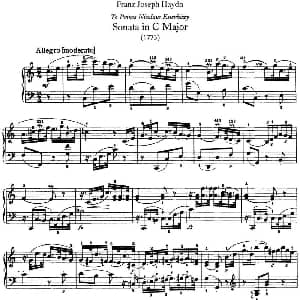 海顿 钢琴奏鸣曲 Hob XVI 21 in C major 钢琴谱 海顿