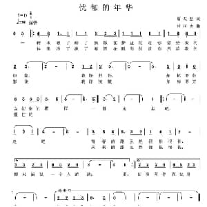 忧郁的年华_通俗唱法乐谱_词曲:贾双跃 甘可夫