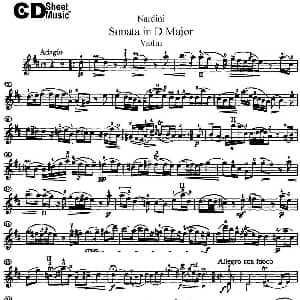 小提琴谱 | Nardini Violin Sonata in D Major