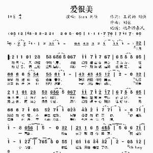 爱很美_歌谱投稿_词曲:王韵韵 刘佳 刘佳