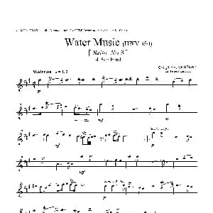 萨克斯谱 | Water Music HWV.350 No.3 第二高音萨克斯