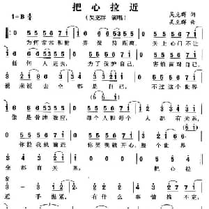 把心拉近_通俗唱法乐谱_词曲:吴克群 吴克群