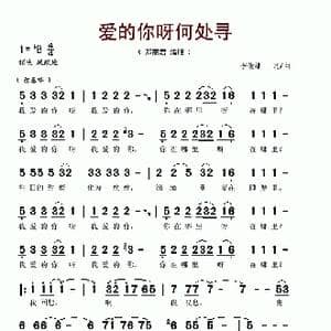 爱的你呀何处寻_歌谱投稿_词曲:李俊雄 李俊雄