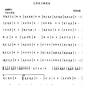 葫芦丝谱 | 阳光下的花朵 刘凤山