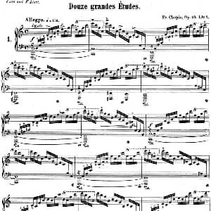 肖邦练习曲1 Op.10 No.1 C大调 C major 钢琴谱 肖邦