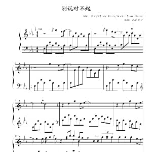 别说对不起 钢琴谱
