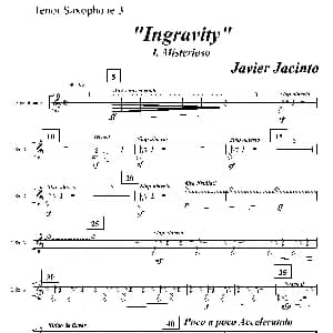 萨克斯谱 | Ingravity 第一乐章 第三次中音萨克斯分谱 Javier Jacinto