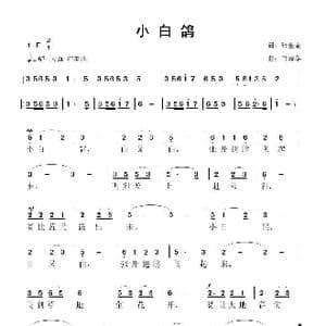 小白鸽_歌曲简谱_词曲:张金余 鲁新华