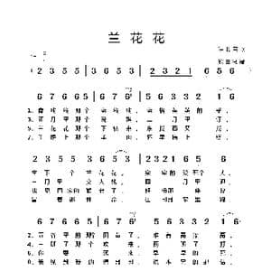兰花花_歌谱投稿_词曲:陕北民歌