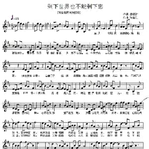 剩下世界也不能剩下您_通俗唱法乐谱_词曲:詹德胜 许宝仁