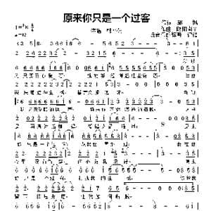 原来你只是一个过客_歌曲简谱_词曲:欧阳尚尚 郝枫
