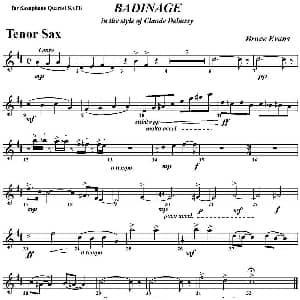 萨克斯谱 | BADINAGE 四重奏 次中音萨克斯分谱